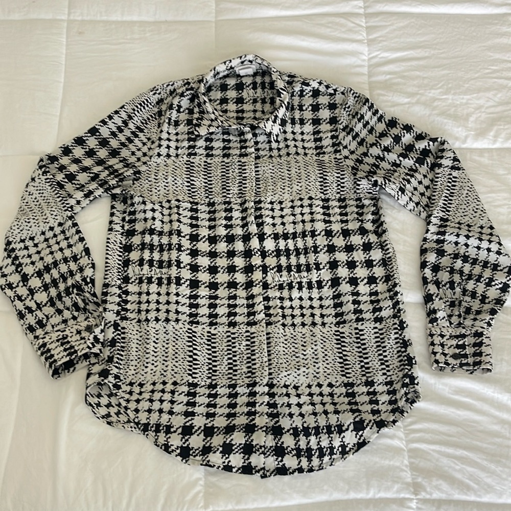 White and black button up